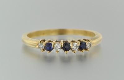 A Diamond and Sapphire Band 14k b47a3