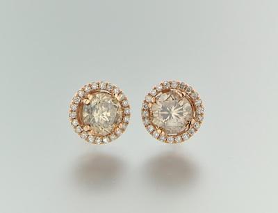 14k Rose Gold Diamond Earrings b47b6