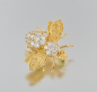 A Gold and Diamond Fly Brooch 18k b47ca