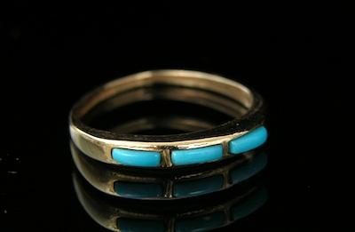 Ladies' Gold & Turquoise Ring A