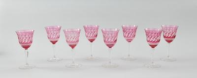 A Set of Eight Crystal Cut Wine