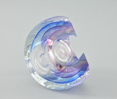Contemporary Optic Art Glass Sculpture b4832