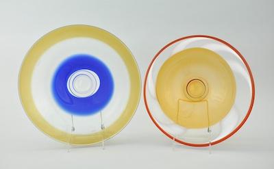 Two Contemporary Studio Glass Discs b4847