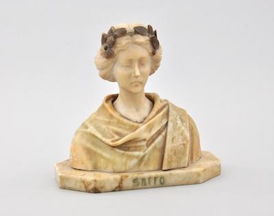 A Carved Marble and Alabaster Bust b4df9