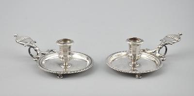 A Pair of Sterling Silver Chamber