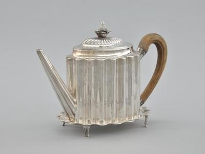 A Sterling Silver Teapot with Tray,