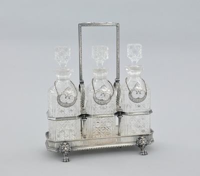 A Crystal Decanter Set with Silver b4e18