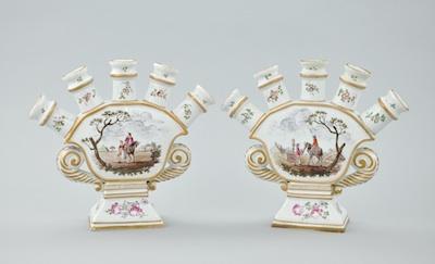 A Pair of French Faience Tulipieres b5019