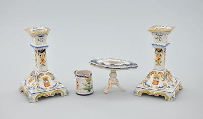 A Pair of French Faience Candle b5020