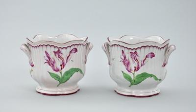 A Pair of French Faience Cachepots b5026