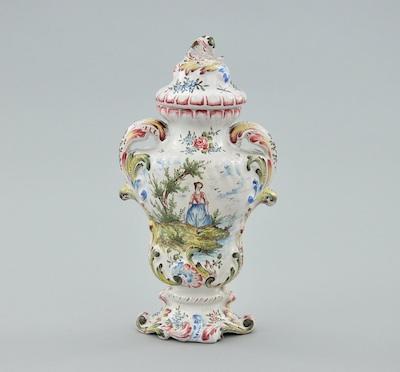 A French Faience Covered Vase  b5028