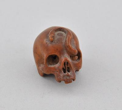 Skull & Snake Netsuke, Possibly Okano