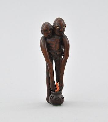 Netsuke of Two Figures with Extended