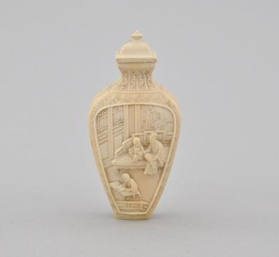 A Very Fine Ivory Snuff Bottle Carved