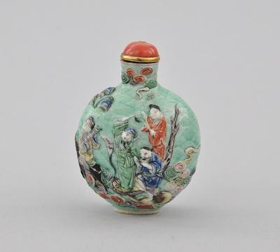 A Molded Porcelain Snuff Bottle