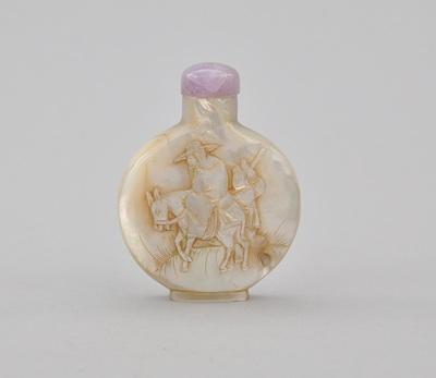 Carved Mother of Pearl Snuff Bottle