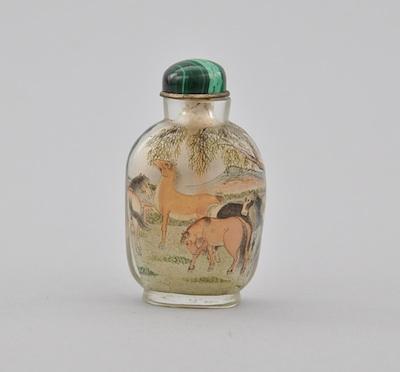 Reverse Painted Glass Snuff Bottle  b5085