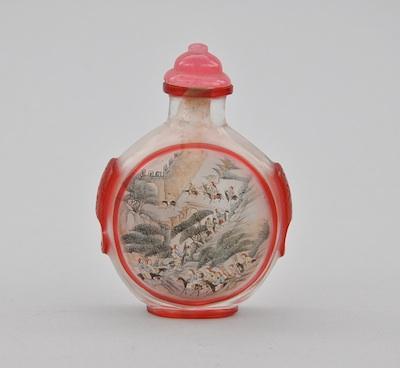 Reverse Painted Cameo Glass Snuff b5086