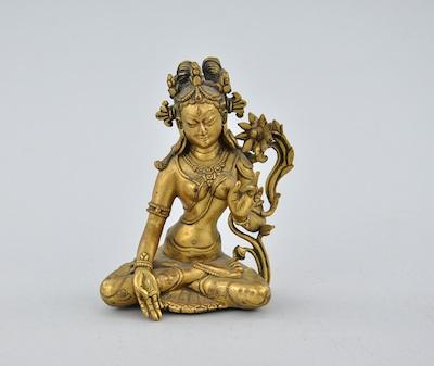 A Gilt Bronze Tara Figure of Meditating