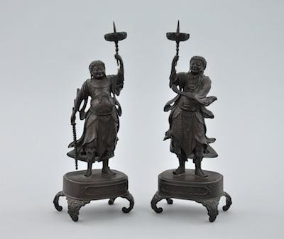A Pair of Chinese Bronze Figural b50cc
