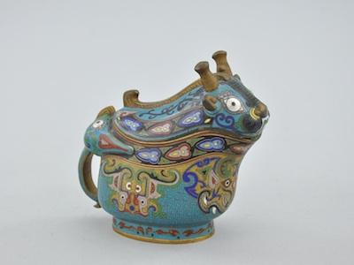 A Chinese Cloisonne Bull In the