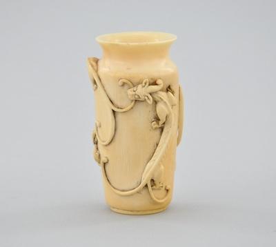 Carved Bone Vase Chinese ca Late b50e7