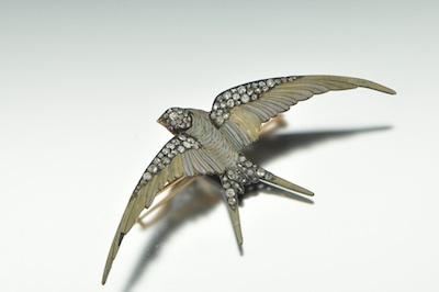 Antique Diamond and Enamel Swallow b4e92