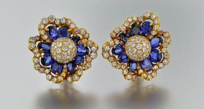 A Pair of Fine Sapphire and Diamond