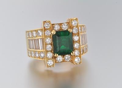 A Superb Emerald and Diamond Ring