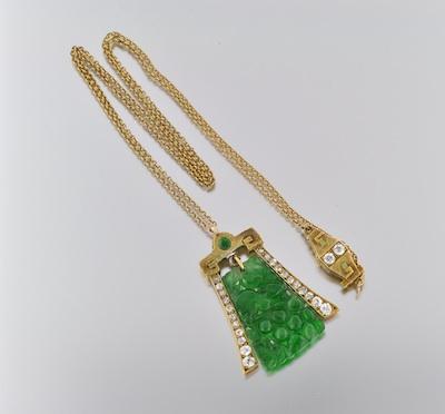 A Jadeite and Diamond Necklace b4eb4