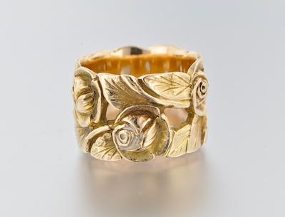 A Rose Design 14k Gold Ring Tested 14k