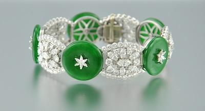 A Platinum, Diamond and Imperial Jadeite