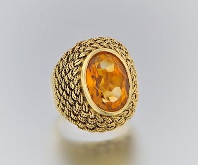 A Gold and Citrine Ring 18k yellow b4ef9