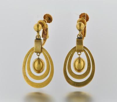 A Pair of Gold Earlips, ca. 1950's