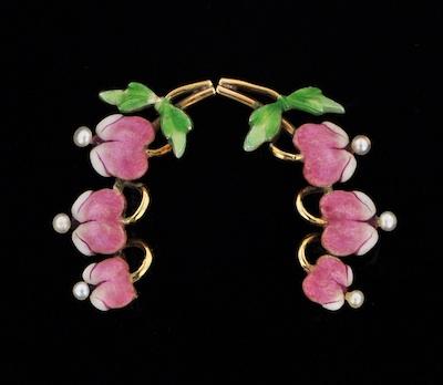 A Pair of Enameled Bleeding Heart b4f07