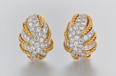 A Pair of Diamond and Gold Braid