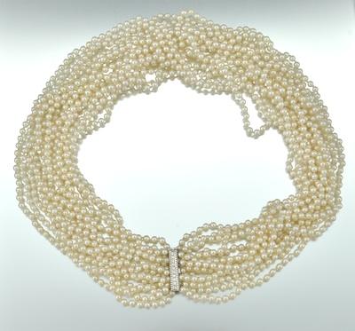 A Multi Strand Pearl Necklace with b4f12