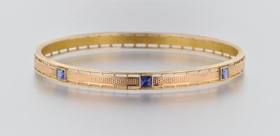 A Bangle Bracelet with Blue Spinels b4f15