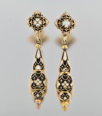 A Pair of Victorian Enamel Earrings