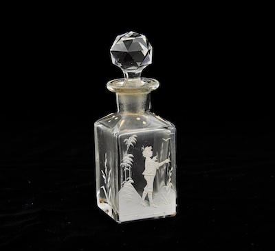 A Mary Gregory Glass Perfume Bottle