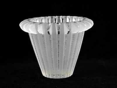 A Lalique Glass Vase The Art Deco form