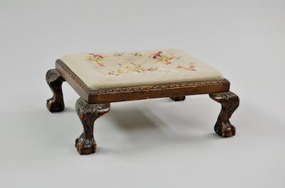 A Georgian Style Foot Stool With a floral