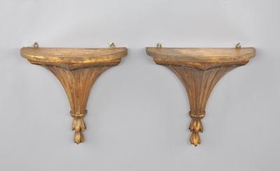 A Pair of Gilt Ceramic Wall Sconces b4fa5