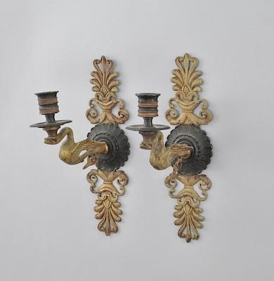 A Pair of Empire Style Swan Wall