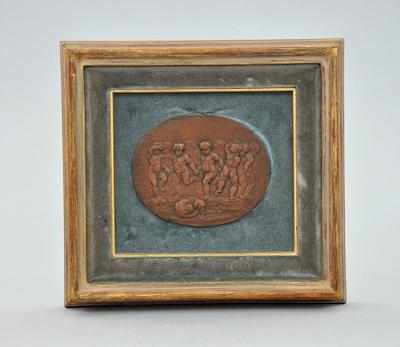 A Framed Copper Relief Plaquette  b4fc4