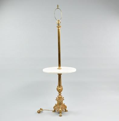 A Gilt Metal and White Marble Table b4fce