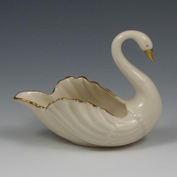 Lenox swan with gold trim.  Marked with