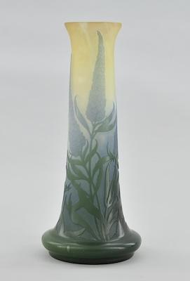 A Galle Valle Cameo Glass Vase A footed