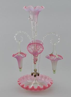 A Victorian Pink Glass Epergne b58a6