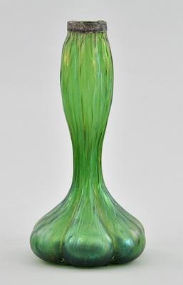 A Green Iridescent Art Glass Vase Most